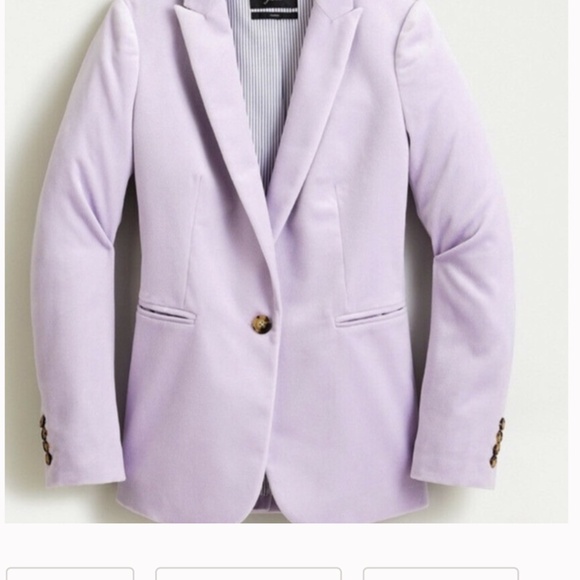 J Crew Lilac Velvet Parke Blazer - Picture 10 of 13